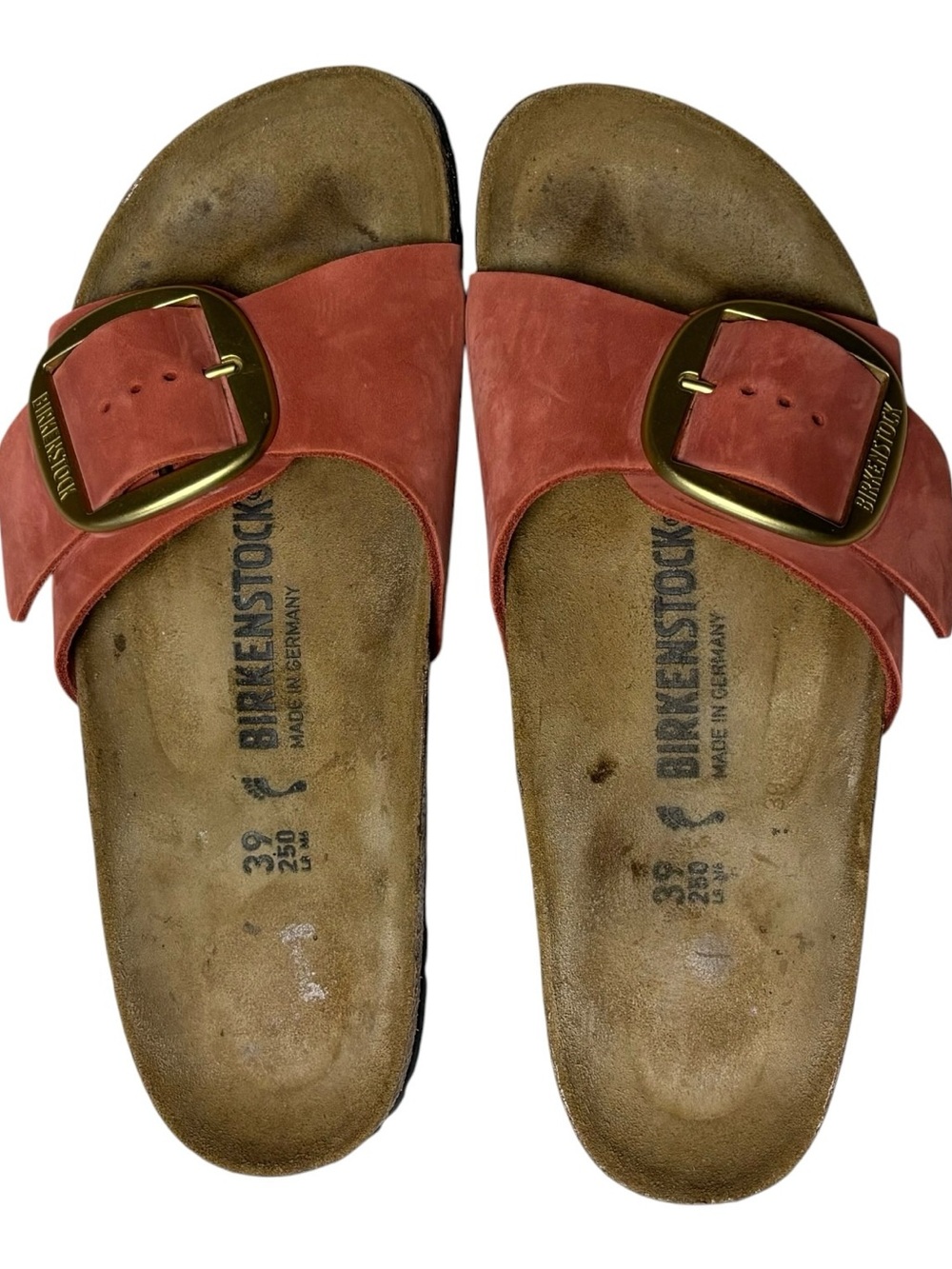 Birkenstock Madrid Big Buckle Mars Red Nubuck Leather Size 39 EU or 8-8.5 US - Picture 3 of 10